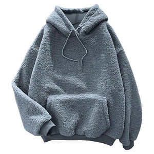 Sweat à capuche d'hiver en molleton personnalisé pour hommes sweats à capuche moelleux d'automne pour hommes pullover à poches personnalisées en coton mélangé - Product Image 1