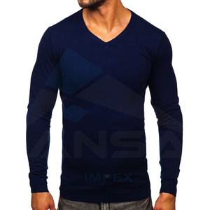 Pull à manches longues en coton 100% respirant et décontracté pour hommes, col en V, vêtements de rue, dernier style, pour l'hiver - Product Image 1