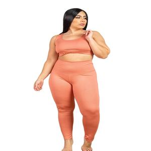 Ensemble de vêtements de yoga sans couture, best-seller, avec logo personnalisé, pour femmes corpulentes, pour l'exercice, le sport et la remise en forme - Product Image 1