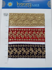 Tela de encaje bordado floral colorida vibrante y detallada con patrones intrincados, perfecta para la moda de alta gama - Product Image 4