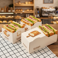 Boîtes en papier kraft jetables de luxe modernes pour boulangerie, pain, gâteaux, biscuits, petit-déjeuner, toasts, sandwichs – Vente en gros, portables