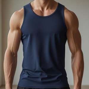 Mens Summer <b>Sleeveless</b> Tank <b>Top</b> Lightweight Cotton Blend Vest Ideal for Daily Casual Wear - Product Image 1