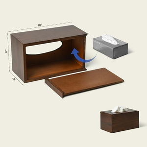 Boîte de porte-mouchoirs en bois Portable de marque privée pour la commodité de voyage et la touche élégante dans les petits espaces ou les voitures - Product Image 3