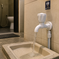 Robinet intelligent PTMT en plastique, finition blanche, léger, antirouille, durable, garantie 5 ans, moderne et classique, 3 trous, triple poignée