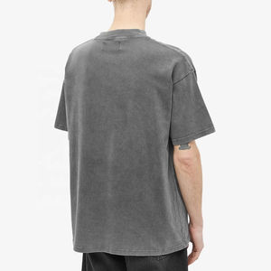 T-shirt unisexe en coton premium pour homme, col rond, noir, logo personnalisable, impression numérique sur écran, motif de lettres, anti-froissement, manches courtes - Product Image 5