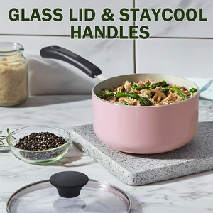 Nouvel arrivage Batterie de cuisine moderne 10 pièces personnalisable en aluminium et céramique à <span class=keywords><strong>induction</strong></span> Ensembles de casseroles et poêles antiadhésives <span class=keywords><strong>pour</strong></span> la cuisine - Product Image 3