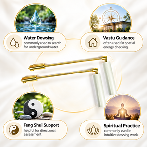 Paires de baguettes de radiesthésie en laiton pour la recherche d'eau, les pratiques de Reiki, de Feng Shui et de Vastu, 26,6 pouces en forme de L - Product Image 6