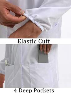 Uniforme médico de Bata de laboratorio de hospital con serigrafía Unisex de calidad superior personalizado para médicos, enfermeras, dentistas, uniformes largos - Product Image 4