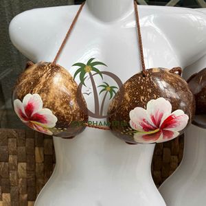 Estilo Hawaiano Coco Eco Brand Coconut Shell Bra Bikini Top para verano Luau Party Halloween Hawaiian Costume Accesorio - Product Image 3