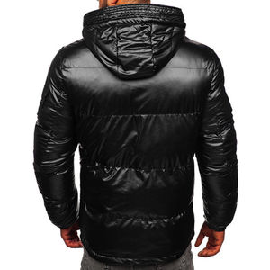 OEM Customized High Street <b>Men's</b> Winter Puffer down Coat <b>Jacket</b> Woolen Fabric Linen Shell Designer <b>Jacket</b> Manufectuer - Product Image 2