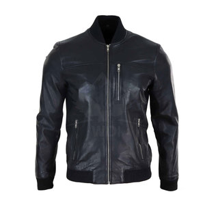 Chaqueta Bomber de Piel de Oveja para Hombre, Transpirable, de Alta Calidad, con Cuello Alto, Logotipo Frontal, Forro de Algodón Ecológico para Invierno, Marca Privada - Product Image 5