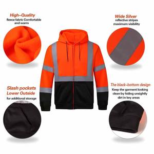 Chaqueta de Alta Visibilidad con Cinta Reflectante para Trabajo, Seguridad y Salud, Construcción, OEM, con Cierre y Botones - Product Image 6