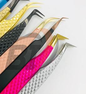 Pinzas para pestañas de acero inoxidable con etiqueta privada al por mayor, fácil aplicación, Punta puntiaguda, pestañas postizas sostenibles con etiqueta privada - Product Image 5