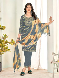 Material bordado Chinnon secado rápido Kurti secuencia trabajo Salwar Kameez ropa India paquistaní diseñada para ocasiones de fiesta - Product Image 5