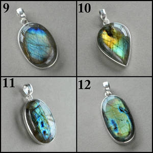 Pendentif en labradorite multi-feu naturelle fait à la main, certifié GIA, cristal bleu, tranche fantaisie, argent allemand, personnalisé, guérison, 42 mm - Product Image 5