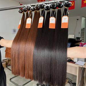 Paquetes de cabello humano Texturas de cabello liso vietnamita Super doble dibujado Extensiones de cabello de trama al por mayor Natural sedoso - Product Image 3