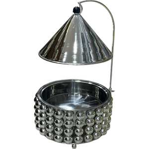 Hotpot de buffet artisanal raffiné en acier avec couvercle à surface brillante découpée au laser et beau bouton pour un service alimentaire élégant - Product Image 3