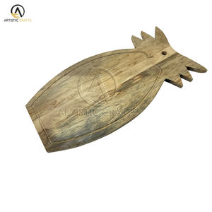 Tabla de queso de bambú con diseño de hoja duradera, bloque de corte de cocina de madera de mango para uso en restaurantes y hoteles - Product Image 4