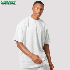 Diseño de logotipo personalizado de alta calidad en blanco transpirable 100% algodón ecológico de gran tamaño Drop Shoulder T-shirt para hombres - Product Image 6