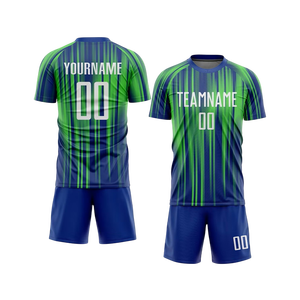 Conjunto de uniforme de fútbol personalizado al por mayor, hecho con material suave y transpirable, perfecto para entrenamientos, ligas, academias y partidos de clubes. - Product Image 1