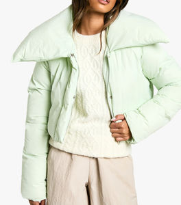 Nouveauté 2025 : Blouson d'hiver matelassé à manches longues pour femme, col large rabattu, en coton épais - Product Image 3