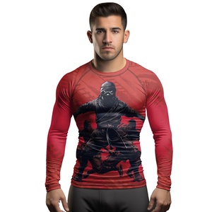 Rashguard de MMA de Diseño Personalizado, Transpirable, de Poliéster/Nailon, Antibacteriano, de Compresión, con Manga Larga para BJJ - Product Image 4