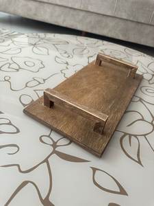 Bandeja de madera de diseño moderno hecha a mano, bandeja de madera personalizada para regalo de inauguración de la casa - Product Image 4