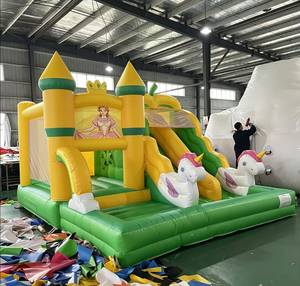 บ้านลมเป่าลมแบบเป่าลมยักษ์  รักษาสิ่งแวดล้อม ผลิตตามสั่ง  ทำจาก PVC หนา 0.55 มม. ได้รับมาตรฐาน CE พร้อมเครื่องเป่าลม  ชุดสไลเดอร์กระโดด  บ้านลมเชิงพาณิชย์ สำหรับโรงเรียนอนุบาล - Product Image 3