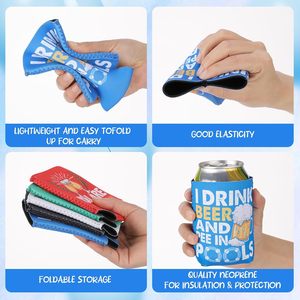 Wholesale Neoprene Can Cooler Sleeve Sublimation Can Stubby Cooler Bag 12oz 330ml Sublimation Blank Can Holder - Product Image 3
