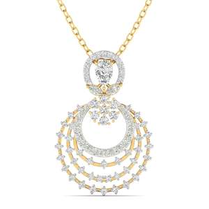 Elegante colgante de oro con diamante de corte redondo de 0.95 ct, color E-F, VVS-VS, diamante cultivado en laboratorio en oro de 14K, regalo de aniversario de bodas. - Product Image 2