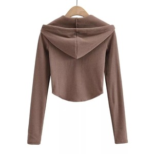 Top corto para mujer más vendido al mejor precio, sudaderas con capucha ligeras y personalizadas para mujer - Product Image 3