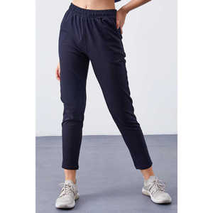 Tommylife Wholesale Black High Waist <b>Jogger</b> Comfortable Fit <b>Slim</b> Leg Women's Sweatpants - 94566 - BLACK - Product Image 3
