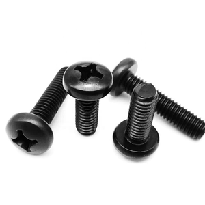 Tornillo de máquina de cabeza redonda Phillips de acero inoxidable 304 negro, M1.6 M2 M2.5 M3 M4 M5 M6 M8, longitud de rosca 3-60mm - Product Image 1