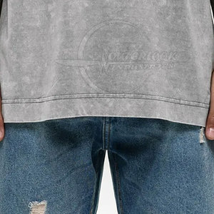 Venta al por mayor de alta calidad hombres ácido lavado camiseta algodón transpirable tela personalizada algodón ácido lavado camiseta para hombres - Product Image 5