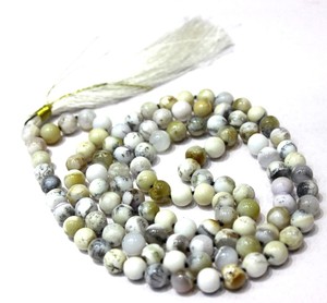 Joyería de Yoga hecha a mano, collar de cuentas de artista indio, ágata dendrítica, 6mm, 108 - Product Image 1