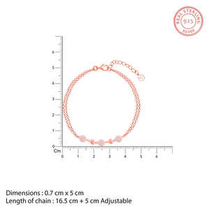 Pulsera ajustable de oro rosa con corazones deslumbrantes, accesorio de joyería de moda para mujer, Idea de regalo romántico para aniversario de boda - Product Image 5