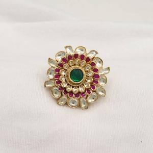 แหวนแฟชั่นทำด้วยมือ24K สแตนเลสสำหรับผู้หญิงอินเทรนด์และเก๋ไก๋เครื่องประดับสไตล์อิสลามทรงวงรีตัดเพชรคลาสสิก - Product Image 2