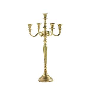 Candélabre artisanal écologique en métal doré à 3 bras pour la décoration de table de salon et salle à manger de Noël - Product Image 3