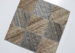 Tapis en jute naturel écologique de taille personnalisée tissé à la main moderne géométrique Patchwork tapis réversible salon chambre bureau - Product Image 2