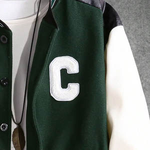 Chaqueta informal de invierno para hombre, decoración de botones de poliéster, chaqueta atlética bordada de tela satinada, chaqueta universitaria - Product Image 3