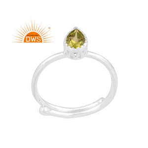Best Quality Fine Sterling Silver Natural <b>Peridot</b> Gemstone Stackable <b>Ring</b> Custom Jewelry Manufacturer - Product Image 1