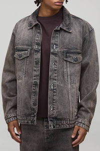 Veste en jean épaisse décontractée rétro pour homme, broderie vintage, coupe-vent et respirante, délavage foncé, style streetwear, directement de l'usine OEM - Product Image 6