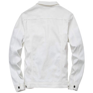 Chaqueta vaquera personalizada para hombre, chaqueta vaquera clásica hecha en fábrica, estilo camionero ajustada, prendas de vestir exteriores de calle, chaqueta vaquera de algodón cortada con botones - Product Image 3