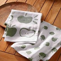 100% pur coton délicieux vert pomme imprimé torchon maison Resort hôtel décor non pelucheux haute absorber serviettes durable