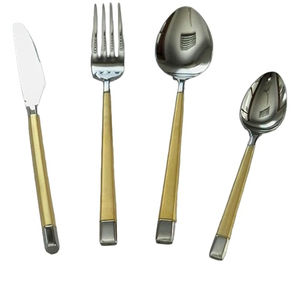 Meilleure qualité d'usine en gros meilleure vente en acier inoxydable plaqué argent poignée en résine ensemble de couverts de luxe ensemble pour la maison - Product Image 6