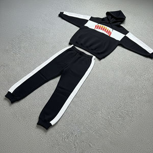 Tendance Épaule tombante Pull surdimensionné homme Survêtements 2 tons Personnalisé Baggy Délavé Boxy Sweat à capuche et pantalon homme Ensemble 2 pièces - Product Image 6