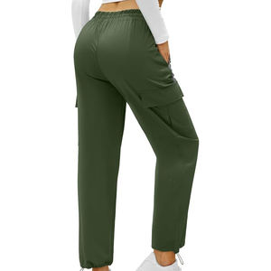 Nouveauté Pantalons cargo pour femmes grande taille décontractés respirants 100% coton séchage rapide personnalisables en gros pour la vente en ligne - Product Image 3