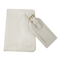 Juego de Etiquetas para Pasaporte y Equipaje Personalizables de Cuero Genuino Ecológico - Regalo de Lujo, Suave y Elegante para Ella y Él LPT-0025