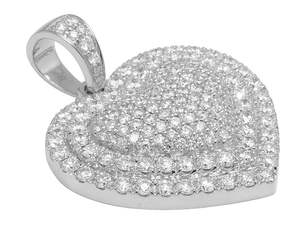 Elegante colgante de corazón chapado en oro con brillantes diamantes de moissanita racimo joyería romántica para hombres y mujeres - Product Image 2