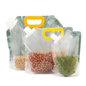 Emballage de liquide Stand up Suction Buse Pouch Spout Top Bière Boisson Jus Grain Sacs d'emballage avec robinet Transparent PE Sécurité